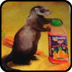 A print of Ferret Juice, by Kelly Lyles. 