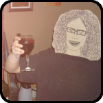 Cardboard Woman Drinking A Glass Of Red Wine