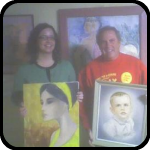 Man and Woman Holding Bad Paintings